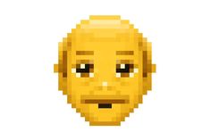 an image of a face made out of yellow pixels