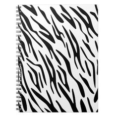 black and white zebra print spiral notebook