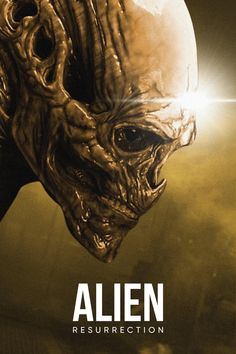 an alien movie poster with the title'alien resurrection'on it