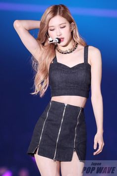 Rose Outfit, Rose Black Pink Outfits, Black Pink Rose Outfit, Rose Blackpink Fashion, Blackpink Rose Outfit, Blackpink Rose Black Outfit, Blackpink Rose Fashion Style, Rose Stage Outfits, Rosé Blackpink Stage Outfits