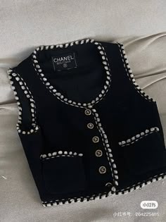 Chanel Clothes Casual, Chanel Aesthetic Clothes, Ropa Chanel, Chanel Vest Outfit, Chanel Girl Clothes, Chanel Leather Vest, Chanel Vest Women, Chanel Vest, Chanel Top Women