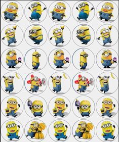 the despicable minion stickers are all different sizes