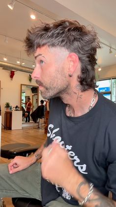 Instagram Textured Quiff Mullet, Mens Classic Mullet, Long Taper Mullet, 90s Style Mullet, Faded Long Mullet, Mohak Mullet, Subtle Mullet Curly Hair, Mens Popular Haircuts, Mullet Short On Top Long In Back