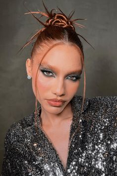 Fashion Bun, Spiky Hairstyle For Women, Bold Hair Styles, High Fashion Hairstyle, Bun With Spikes Hairstyle, Spiky Hair Bun, Spikey Bun Hairstyle, Spiky Bun Hair, Bold Hairstyle