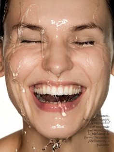 Favourite - splash of water Water On Skin Aesthetic, Cold Water On Face, Watery Smile, Water On Face Photography, Water Dripping On Face, Bubbles On Face, Water On Skin Photography, Face In Water Photography, Oily Skin Photography