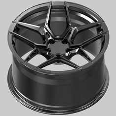 a black wheel on a gray background