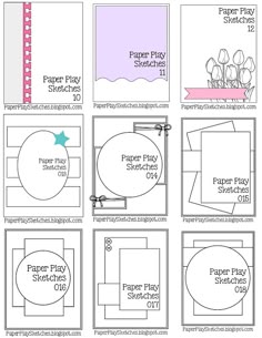 the pattern sheet for paper play sketches