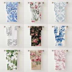 vintage bath towels, floral bath towels, elegant chic towel sets,