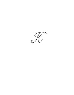 a black and white photo with the letter k in cursive writing