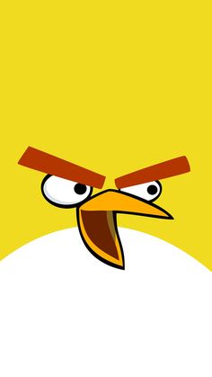 an angry bird with red eyes and yellow beak