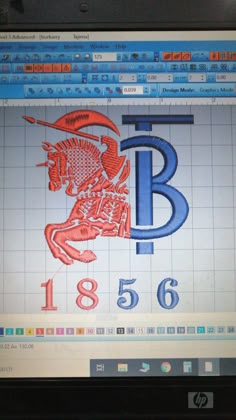 Burbery, Embroidery, stitch, 1856, horse, red, blue