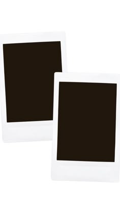 two white polaroid frames sitting next to each other