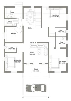a floor plan for a house with three rooms