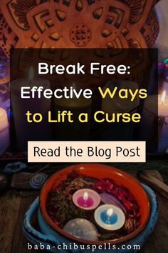 a bowl filled with candles sitting on top of a table next to a candle holder