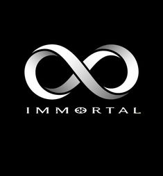the logo for immortal is shown in black and white, with an infinite symbol