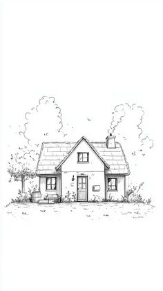 this is an ink drawing of a house
