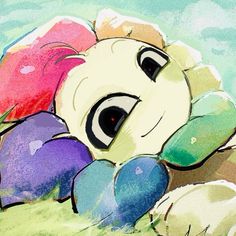 a drawing of a stuffed animal laying on the ground