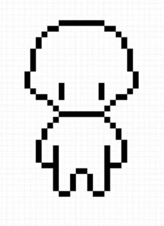 an image of a pixellated drawing of a person's head with eyes and hands