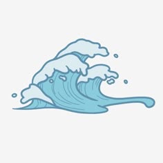 an image of a wave in the ocean with blue water on it's side