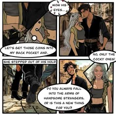 the comic strip shows two people talking to each other