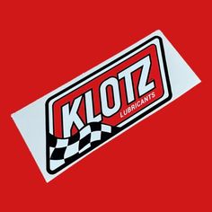 klotz sticker on a red background