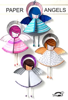 paper angels are hanging on the wall with text that reads, how to make paper angels