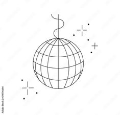 an image of a ball with a pointy top on it and dots around it