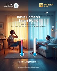 a man sitting on a couch in front of a window next to an air conditioner