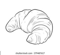an illustration of a croissant on a white background in the form of a drawing
