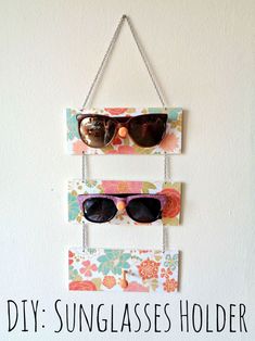 diy sunglasses holder hanging on the wall