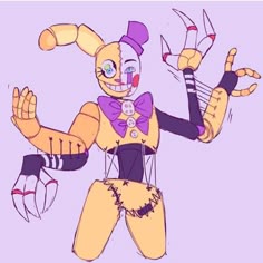 a drawing of a creepy clown with his arms out and hands in the air while holding two pairs of scissors