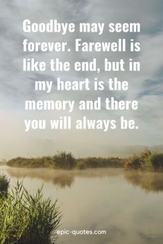 the quote goodbye may seem forever farewell is like the end, but in my heart is the memory and there you will always be
