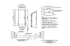 an architectural drawing of the front and back doors, with measurements for each door opening