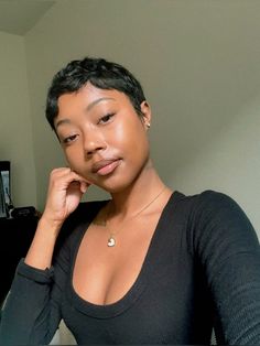 Short Short Pixie Haircut, Short Straight Pixie, Pixie Haircut On Round Face, Pixie Cut Straight, Straight Hair Pixie Haircut, Short Hair Big Forehead Black Women, Side Part Pixie Haircut, Pixie Styles For Black Women, Straight Pixie Cut