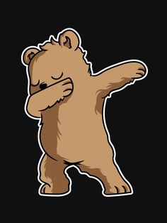 Dabbing Bear Shirt by WarmfeelApparel Strong Bear Cartoon, Dabbing Bear, Dabbing Panda, Dabbing Sticker, Dancing Bear Png, Dancing Bear Graphic, Brown Bear Sleeping Graphic, Bear Themed T-shirt Design, Bear Stretching Meme