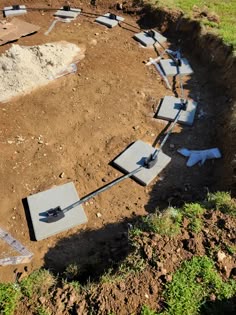 the ground is being dug up to make way for an underground well in the ground