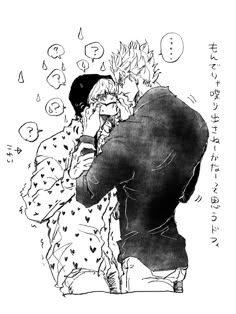 an image of a man kissing a woman in black and white with bubbles coming out of her face