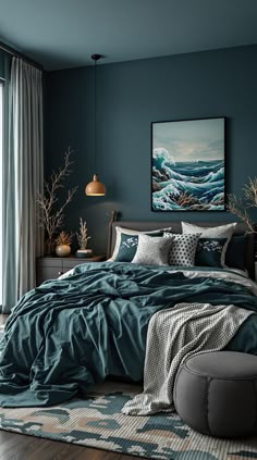 Dark Teal Bedroom