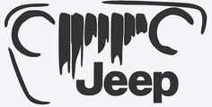 the word jeep is written in black and white