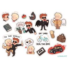 various stickers with different types of people