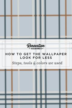 Bedroom with plaid accent wall, soft blue walls, and a cozy bed with white and brown pillows. Large window with blue curtains and a ceiling fan.