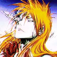 an anime character with long blonde hair