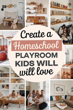 Play meets learning in these adorable, aesthetic homeschool spaces. Playroom School Room, Play And Homeschool Room, Homeschool Playroom Ideas, Homeschool And Playroom Ideas, Homeschool Room Inspiration, Homeschool Room Playroom, Multipurpose Homeschool Room, Kids Homeschool Room, Simple Homeschool Room Learning Spaces