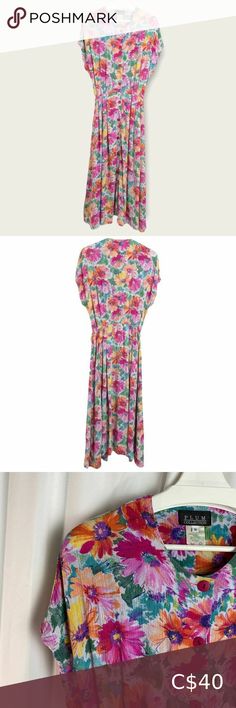𝅺Vintage Plum Collection Floral Button Front Midi Dress