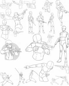 Concept Poses, Soldier Base Drawing, Army Pose Reference Drawing, Army Poses Drawing, Pew Pew Drawing, Tactical Poses Drawing, Action Poses With Swords Reference, Shooting Poses Drawing, Model Sheet Character Design