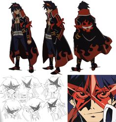 an image of some anime characters in different poses