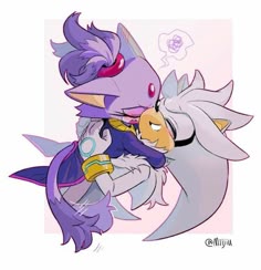 an image of two cartoon animals hugging each other