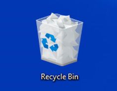 an image of a recycle bin on a blue background