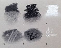 four different shades of black ink on a white paper