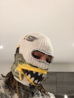 Streetwear Ski Mask, Cool Ski Mask, Cool Balaclava, Ski Mask Design Ideas, Ski Masks, Balaclava Hat, Balaclava Mask, Diy Ski Mask How To Make, Ski Mask Diy